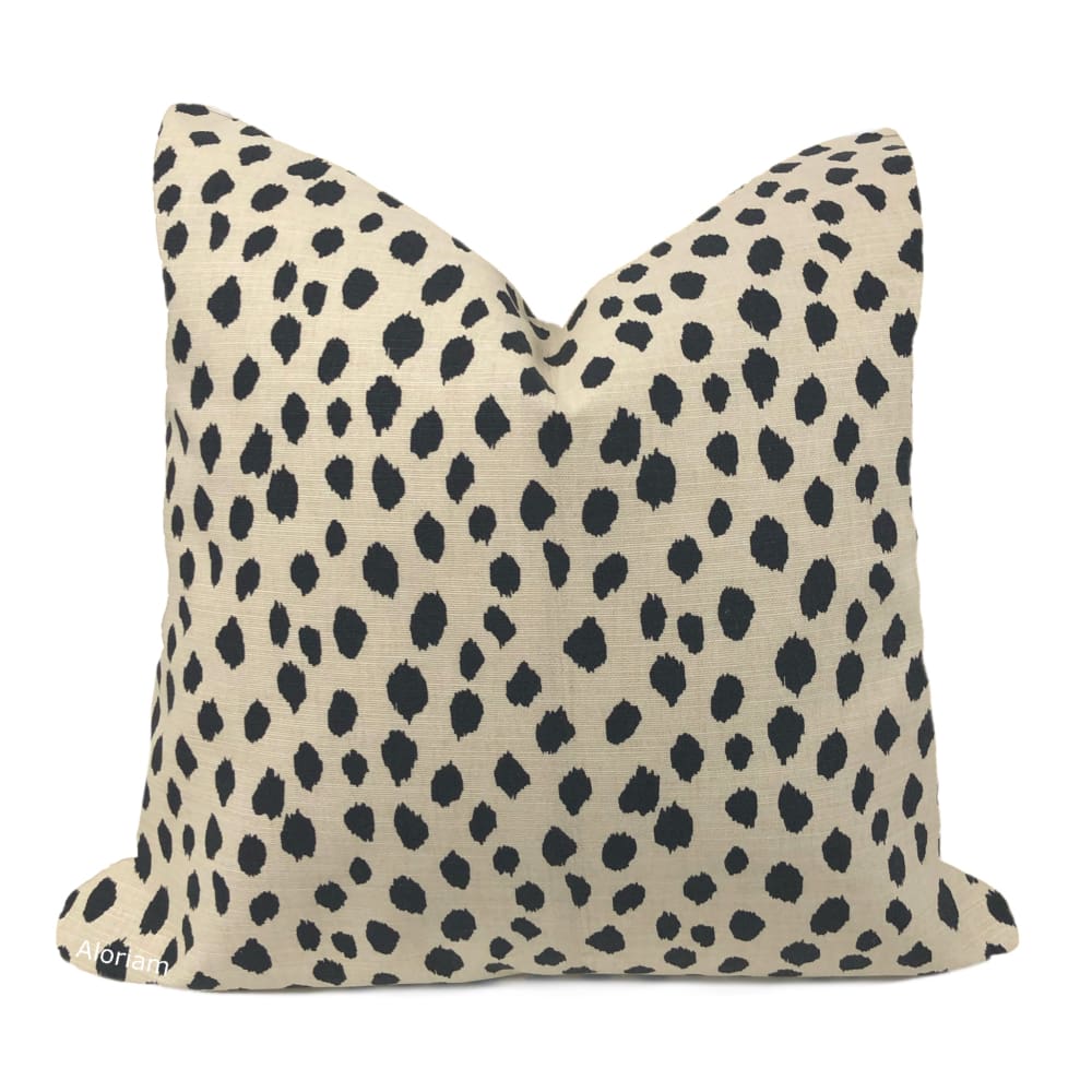 Dalmatian Dots Black Nude Beige Pillow Cover (Lacefield Designs Fabric) - Aloriam