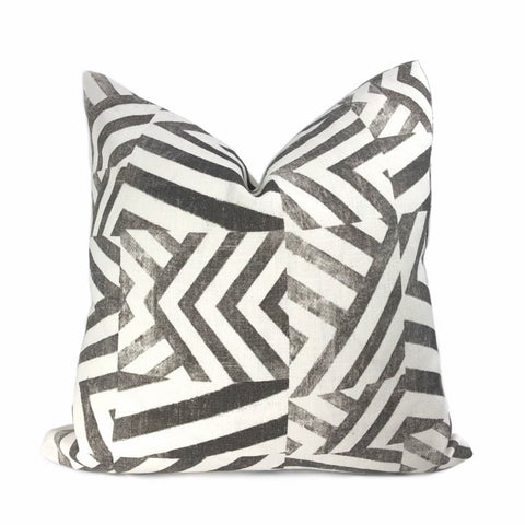 Delancey Black White Modern Crosshatch Pillow Cover - Aloriam