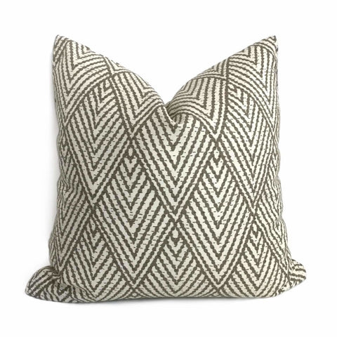Designer Tahitian Stitch Tusk Stacked Diamonds Geometric Pillow Cover (Made from Lacefield Designs Fabric) Cushion Pillow Case Euro Sham 16x16 18x18 20x20 22x22 24x24 26x26 28x28 Lumbar Pillow 12x18 12x20 12x24 14x20 16x26 by Aloriam