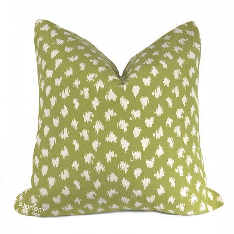Dottie Avocado Green Off-White Dots Pillow Cover - Aloriam