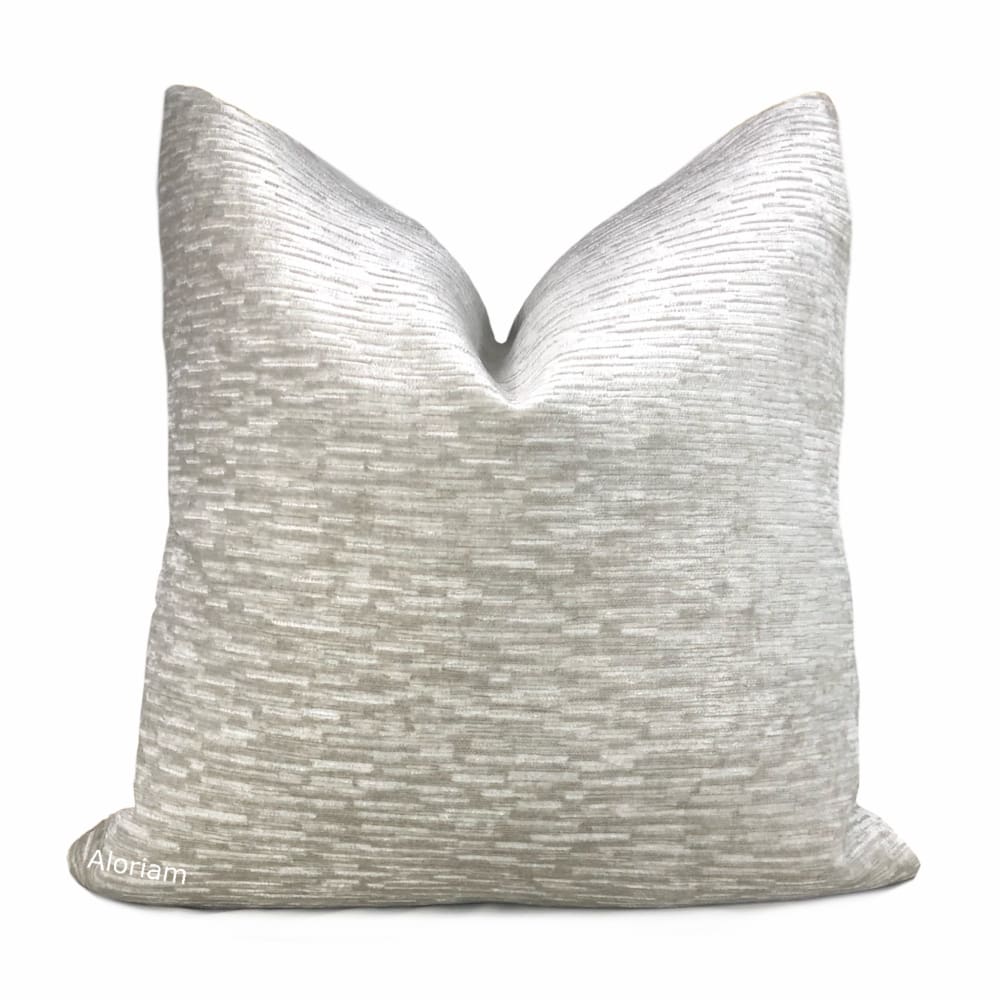Dunham Whisper Gray Textured Chenille Pillow Cover - Aloriam