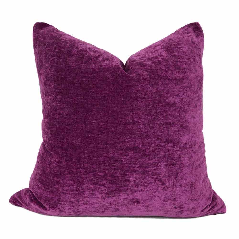 Dynasty Violet Purple Chenille Velvet Pillow Cover - Aloriam