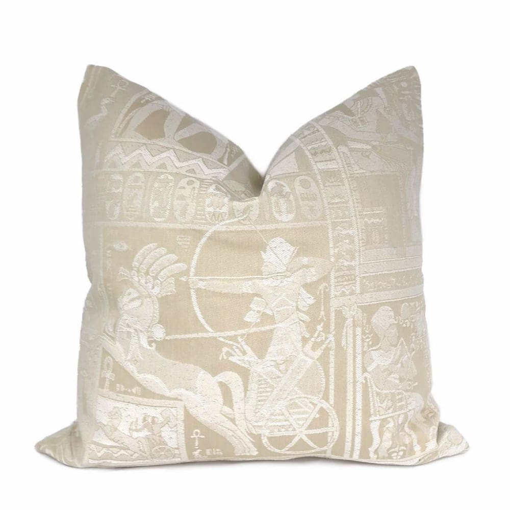 Egyptian Pharoah Cream Beige Pillow Cover by Aloriam