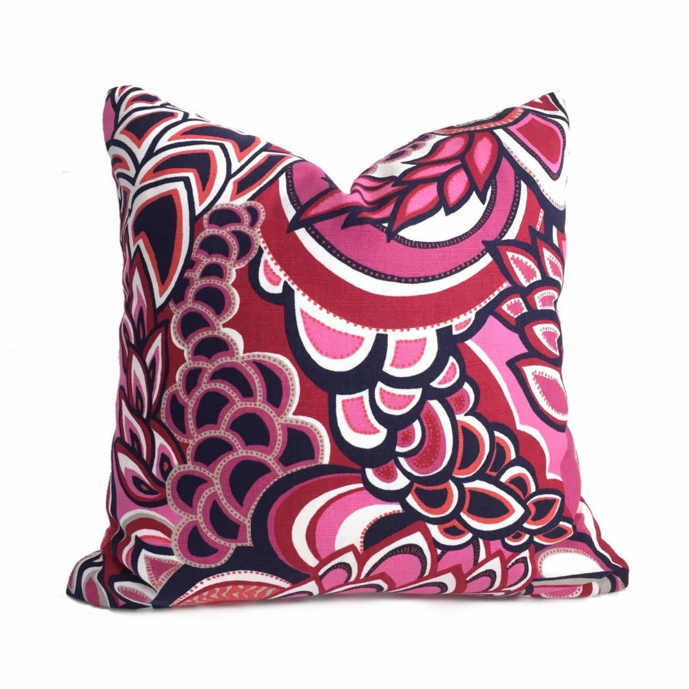 Eileen Boyd Showgirl Retro Mod Pink Floral Pillow Cover Cushion Pillow Case Euro Sham 16x16 18x18 20x20 22x22 24x24 26x26 28x28 Lumbar Pillow 12x18 12x20 12x24 14x20 16x26 by Aloriam
