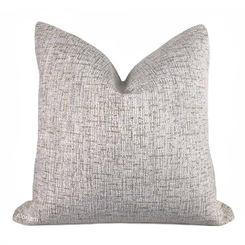 Elliot White Oatmeal Textured Chenille Pillow Cover (Fabric by the Yard  available)