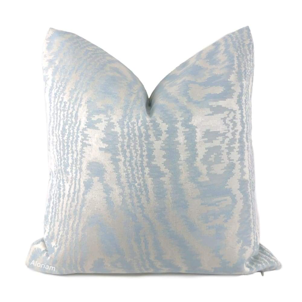 Elsa Ice Blue Faux Bois Pillow Cover - Aloriam