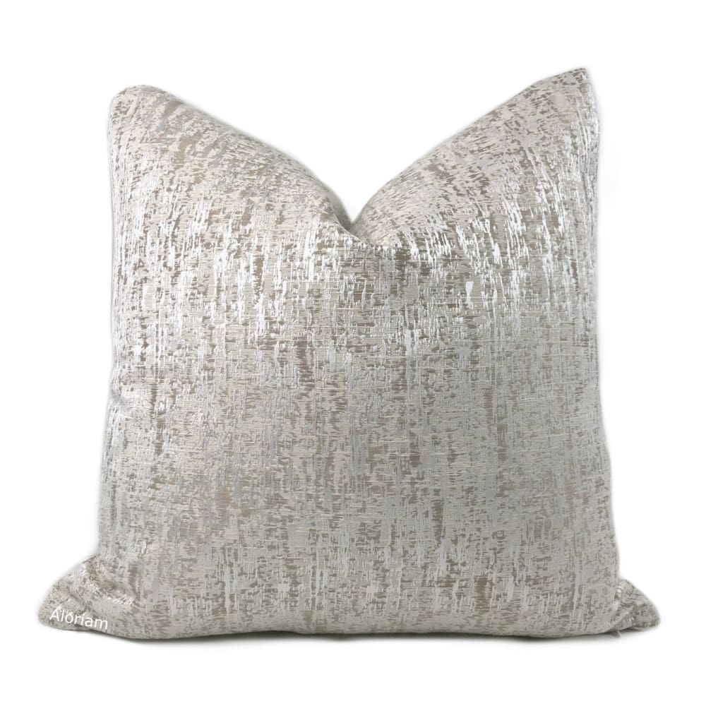 Emmanuel Pearl Ecru Modern Texture Pillow Cover - Aloriam
