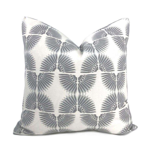 Erte Art Deco Fans Gray White Pillow Cover Cushion Pillow Case Euro Sham 16x16 18x18 20x20 22x22 24x24 26x26 28x28 Lumbar Pillow 12x18 12x20 12x24 14x20 16x26 by Aloriam