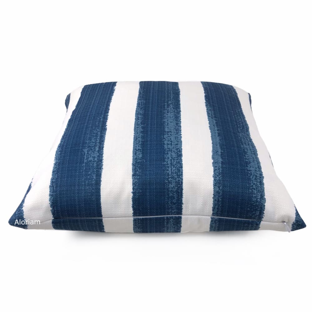 Linen Loft Nautical Cotton Ticking Stripe Cushion Cover. Seaside Inspired Navy Blue and Bright White Marine Stripe Design. 17x17 Square Cushion Cover Only Linen Loft Nautical Cotton Ticking Stripe Cushion Cover. Seaside Inspired Navy Blue and Bright White Marine Stripe Design. 17x17 Square Cushion Cover Only