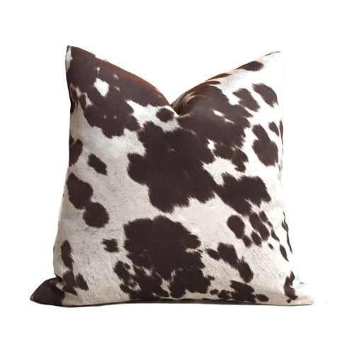 Faux Cowhide Brown Cream Pillow Cushion Cover Cushion Pillow Case Euro Sham 16x16 18x18 20x20 22x22 24x24 26x26 28x28 Lumbar Pillow 12x18 12x20 12x24 14x20 16x26 by Aloriam
