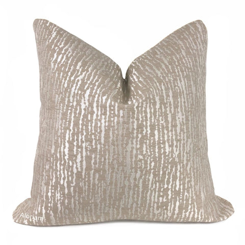 Fiona Oyster Champagne Beige Abstract Lines Pillow Cover - Aloriam