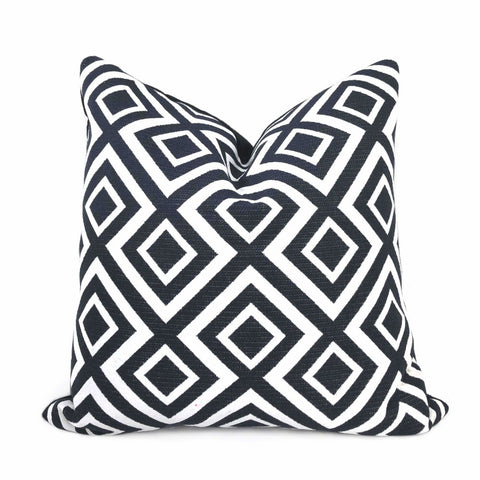 Forsyth Black and White Geometric Lattice Pillow Cover Cushion Pillow Case Euro Sham 16x16 18x18 20x20 22x22 24x24 26x26 28x28 Lumbar Pillow 12x18 12x20 12x24 14x20 16x26 by Aloriam
