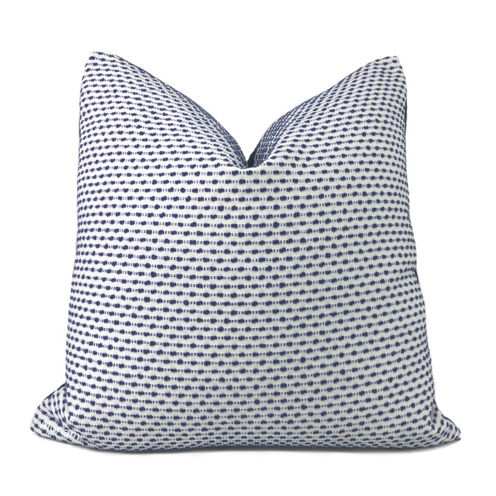 Foster Blue White Textured Stripe Pillow Cover - Aloriam