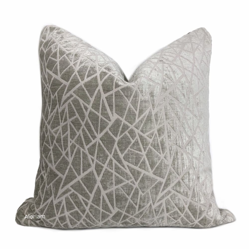 Fractal Gray Stone Modern Geometric Chenille Pillow Cover - Aloriam