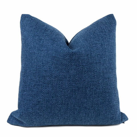 Frazier Marine Blue Basketweave Pillow Cover - Aloriam