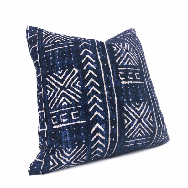 Genevieve Gorder Mali Mudcloth African Tribal Indigo Blue Pillow Cover ...