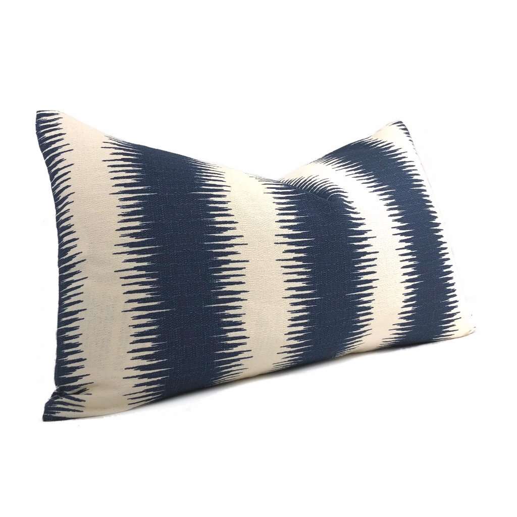 Goji Navy Blue Cream Tribal Stripe Pillow Cover – Aloriam