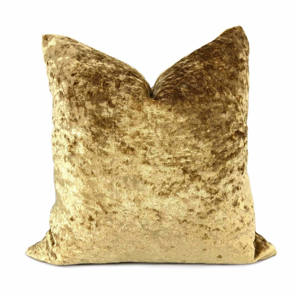 Gold Crushed Velvet Pillow Cover