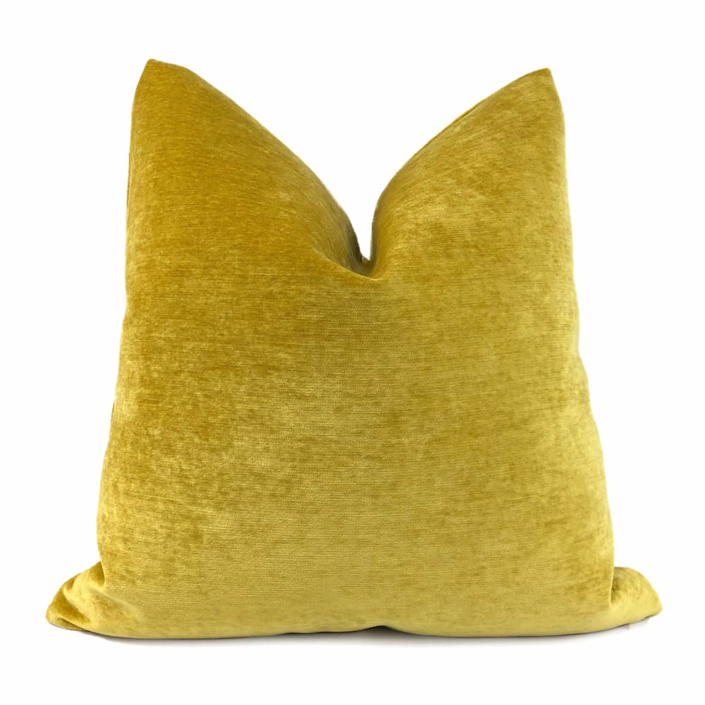 Golden Mustard Yellow Velvet Pillow Cover - Aloriam