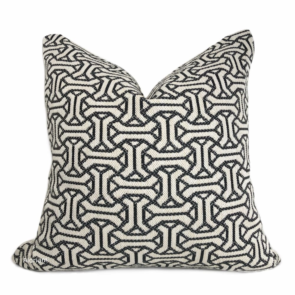 Gramercy II Black Cream Geometric Pillow Cover - Aloriam