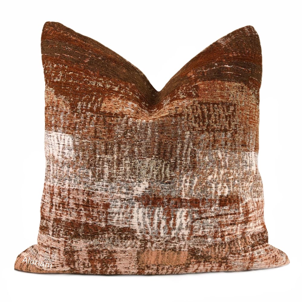 Grand Teton IV Rust Terracotta Brown Texture Pillow Cover - Aloriam