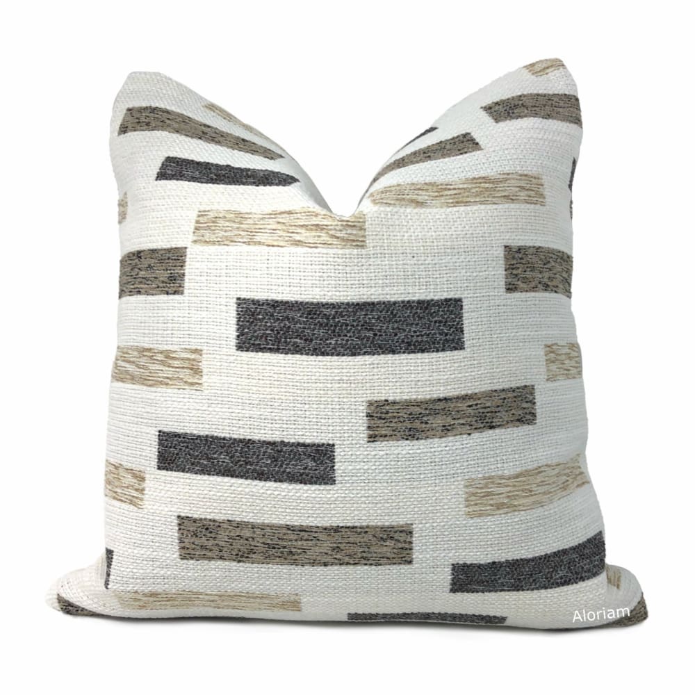 Gunther Brown Gray Blocks Pillow Cover (Performance fabric) - Aloriam