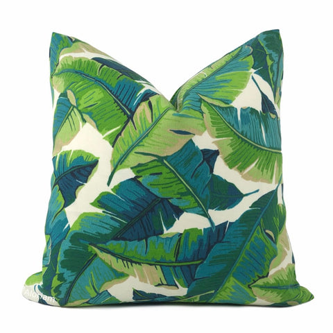 Hanalei Tropical Leaf Print Indoor Outdoor Pillow Cover - Aloriam
