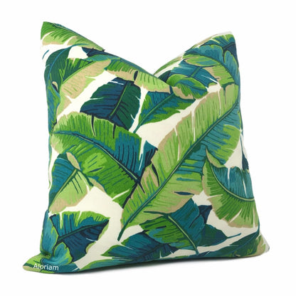 Hanalei Tropical Leaf Print Indoor Outdoor Pillow Cover - Aloriam