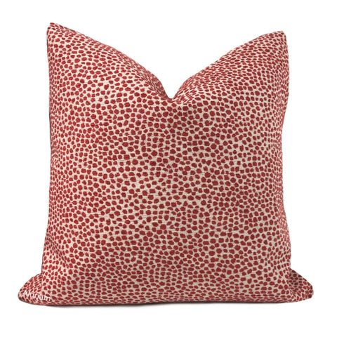 Harper Red Chenille Dots Pillow Cover - Aloriam