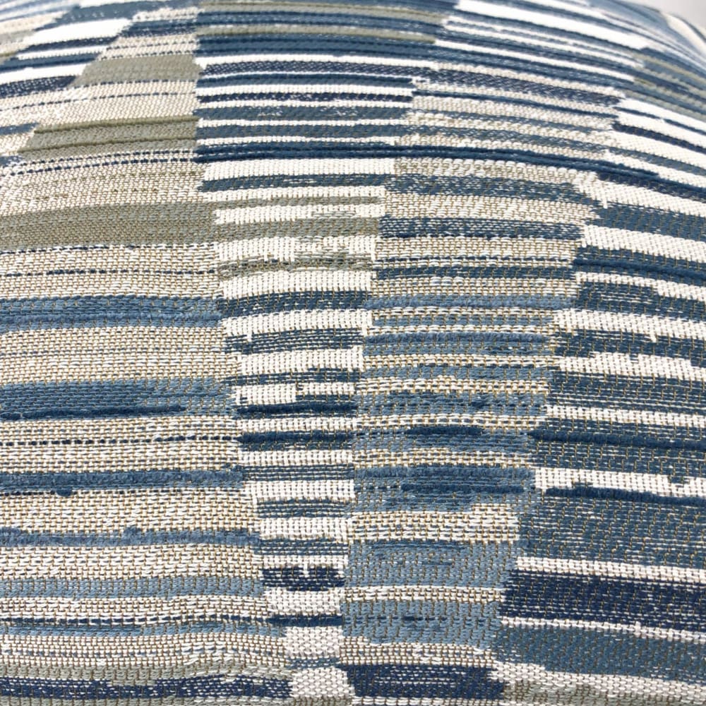 Harris Blue Taupe Cream Broken Stripe Pillow Cover - Aloriam