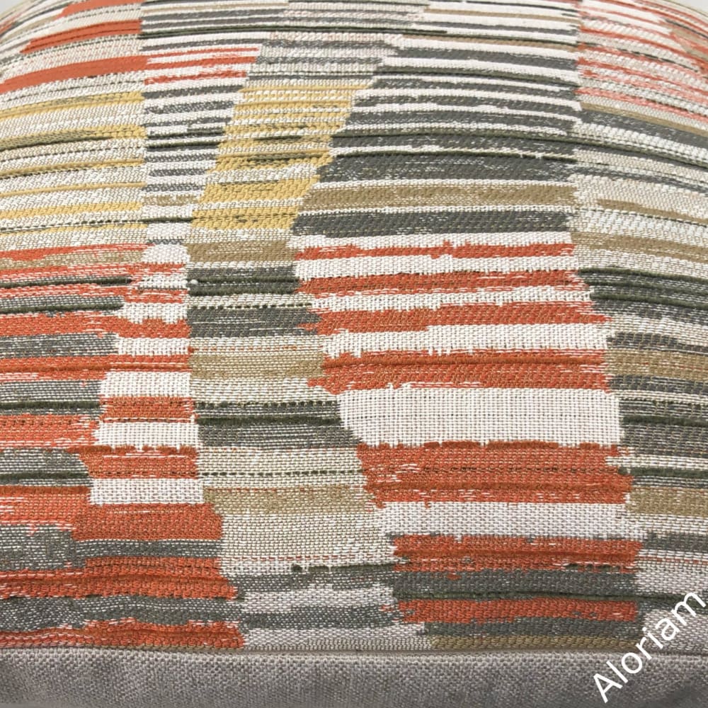 Harris Orange Brown Beige Yellow Broken Stripe Pillow Cover - Aloriam