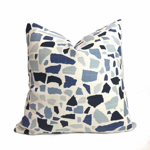 HC Monogram Lulu DK Abstractions Blue White Pillow Cover by Aloriam