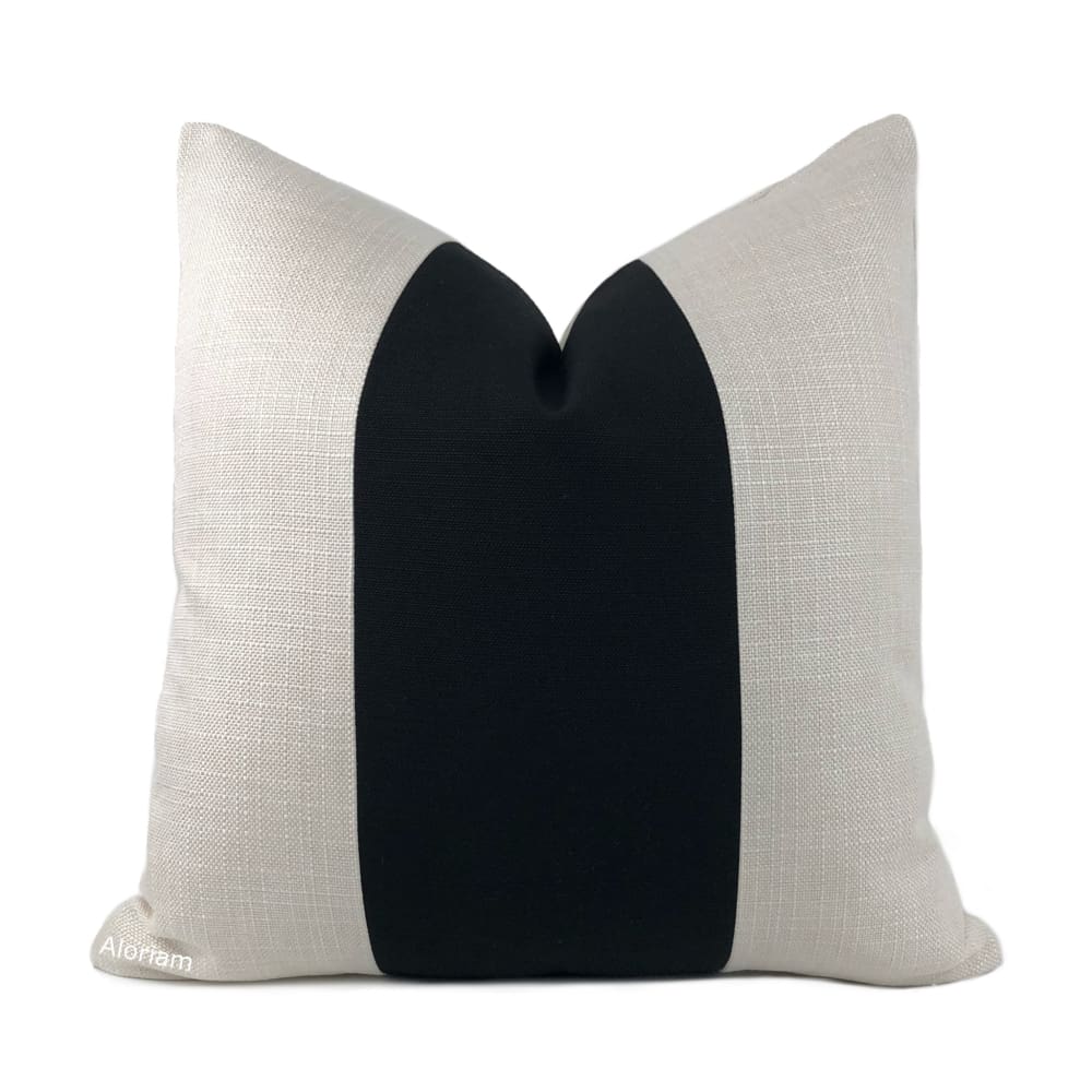 Hudson Black Creamy White Wide Panel Stripe Pillow Cover - Aloriam
