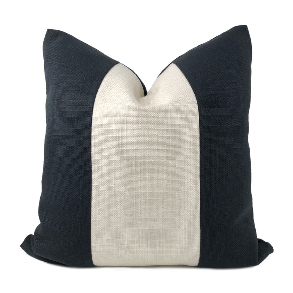 Hudson II Black Creamy White Wide Panel Stripe Pillow Cover - Aloriam