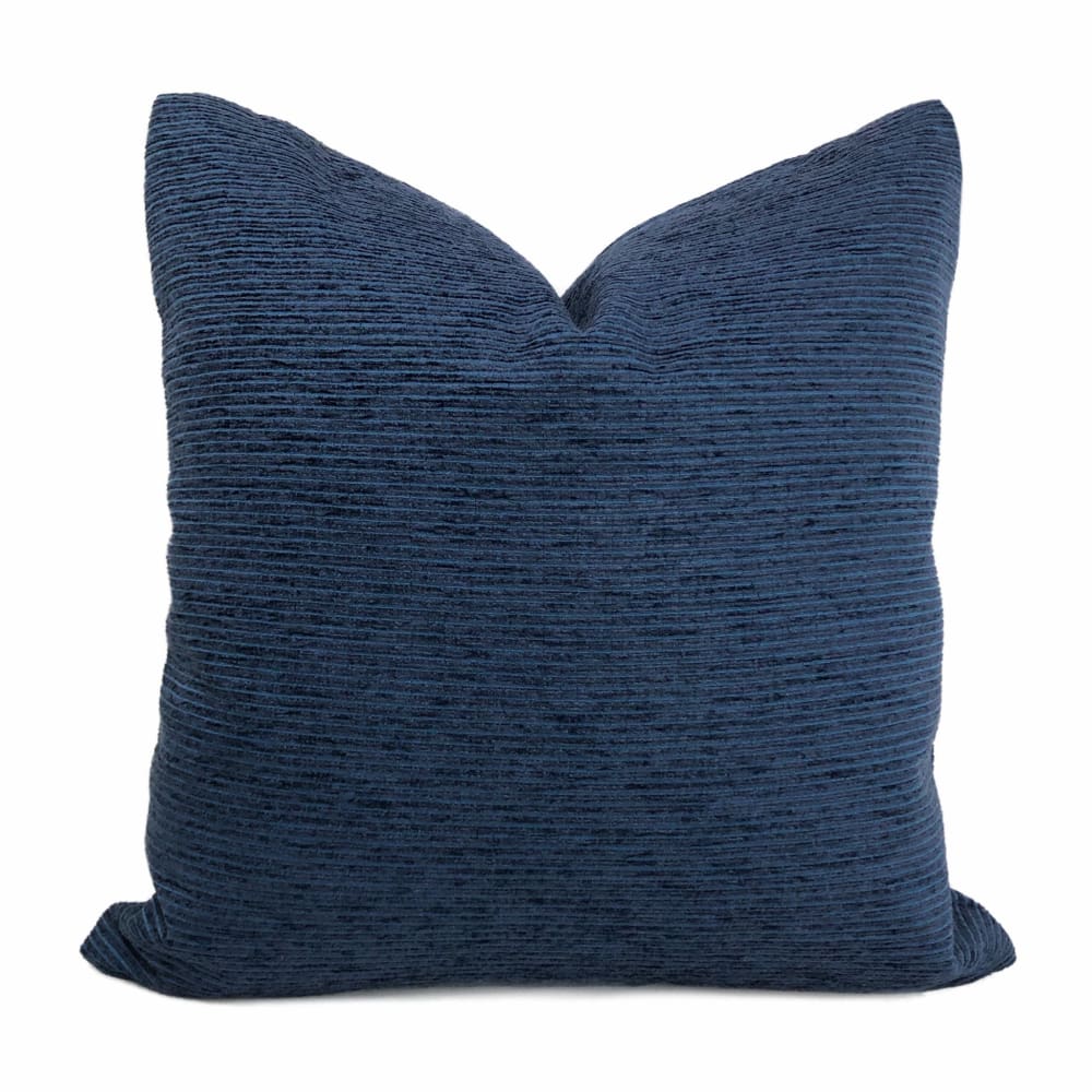 Hugo Two Tone Blue Ribbed Chenille Pillow Cover - Aloriam