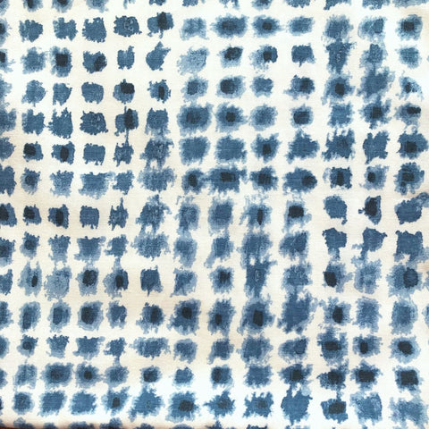 Idiko Blue White Blocks Cotton Print Pillow Cover - Aloriam