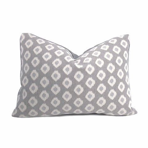 Gray Cream Ikat Dots Pillow Cover For 20x20 Inserts Cushion Pillow Case Euro Sham 16x16 18x18 20x20 22x22 24x24 26x26 28x28 Lumbar Pillow 12x18 12x20 12x24 14x20 16x26 by Aloriam