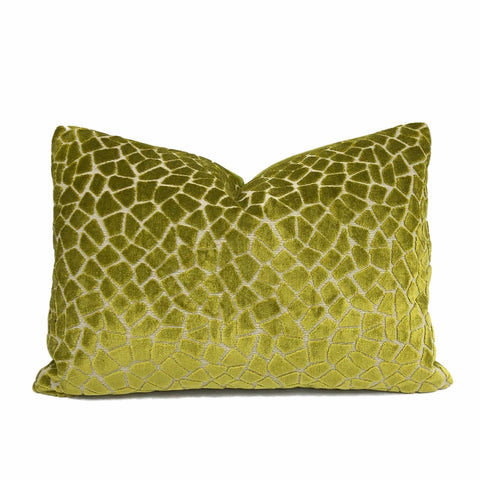 Pindler Soren Lime Green Mosaic Pattern Cut Velvet Pillow Cover