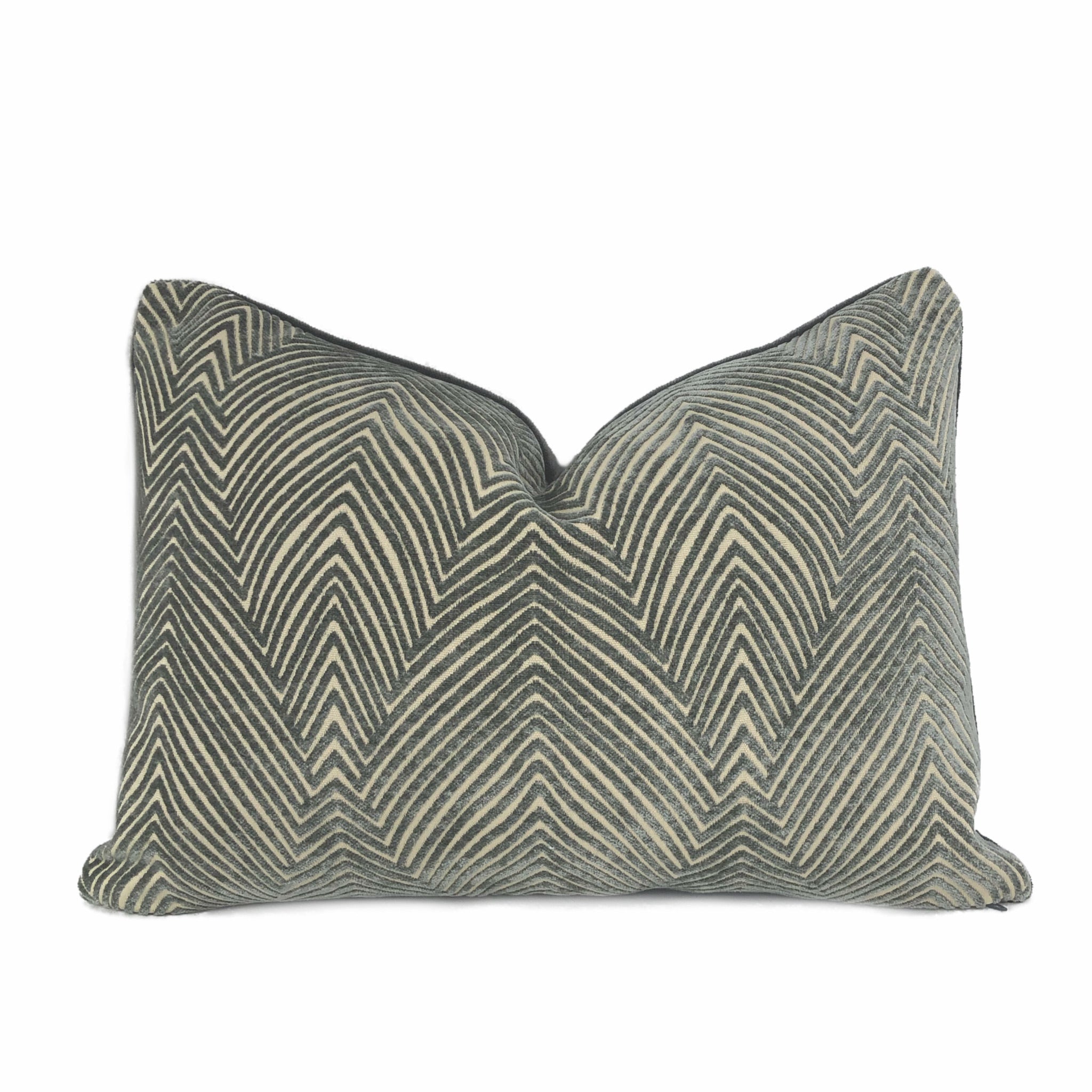 Chrysler Art Deco Smoke Gray Textured Pillow Cover