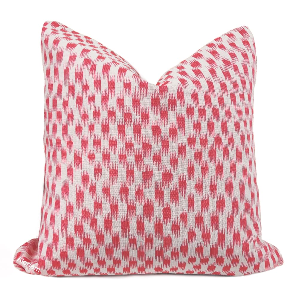 Izmir Pink Off-White Ikat Blocks Pillow Cover - Aloriam