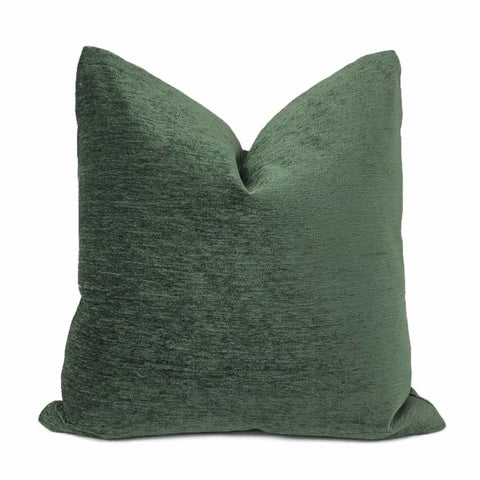 Jacob Solid Forest Green Chenille Pillow Cover - Aloriam