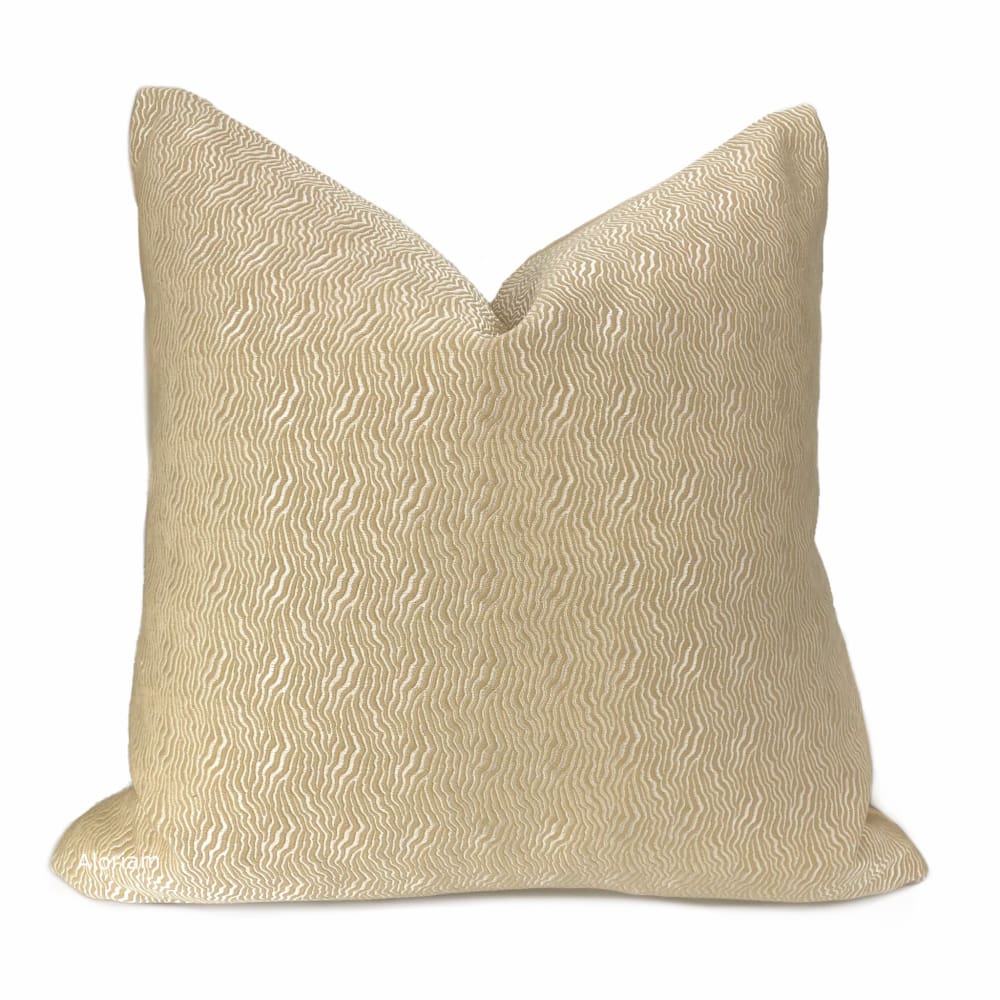Jentry Sand Abstract Wavy Lines Pillow Cover (Kravet Candice Olson fabric) - Aloriam