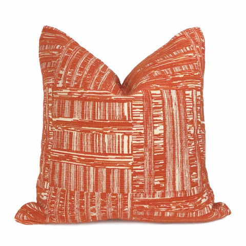 Joplin Orange Cream Abstract Texture Chenille Pillow Cover - Aloriam