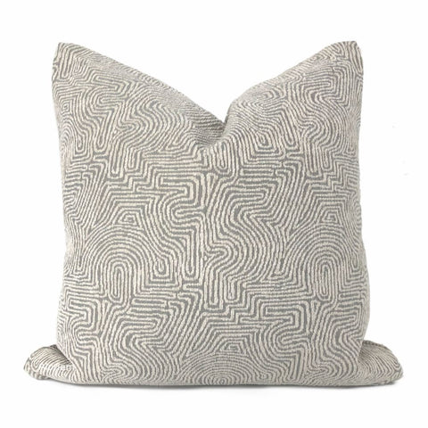 Khandek Gray Tribal Maze Pillow Cover - Aloriam