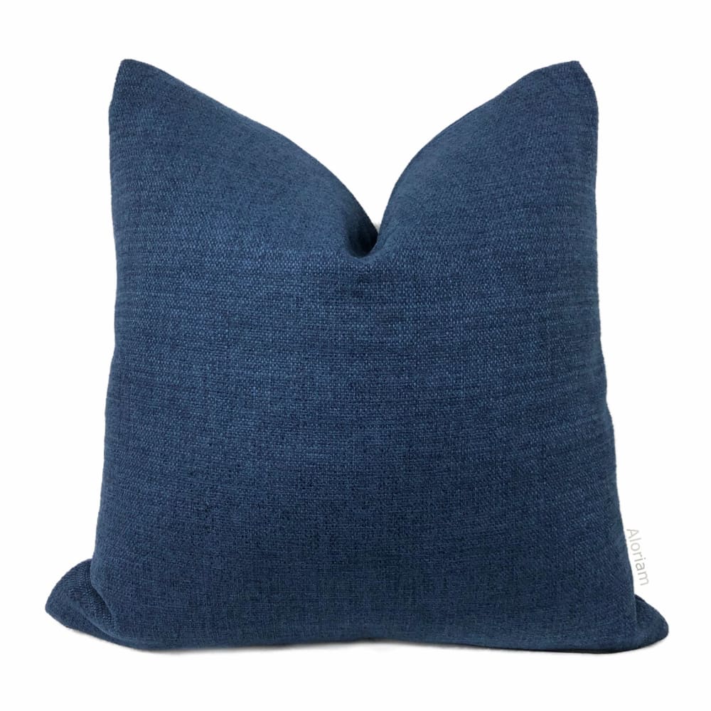 Kingston Atlantic Blue Solid Brushed Texture Pillow Cover - Aloriam