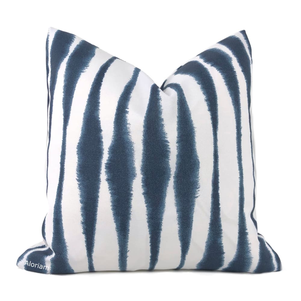 Kito Navy Blue White Modern Indoor Outdoor Pillow Cover - Aloriam