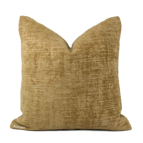 Knox Camel Brown Slub Textured Chenille Pillow Cover - Aloriam