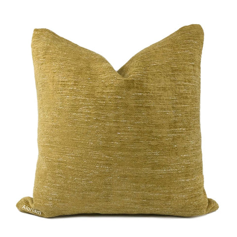 Knox Curry Gold Slub Textured Chenille Pillow Cover - Aloriam