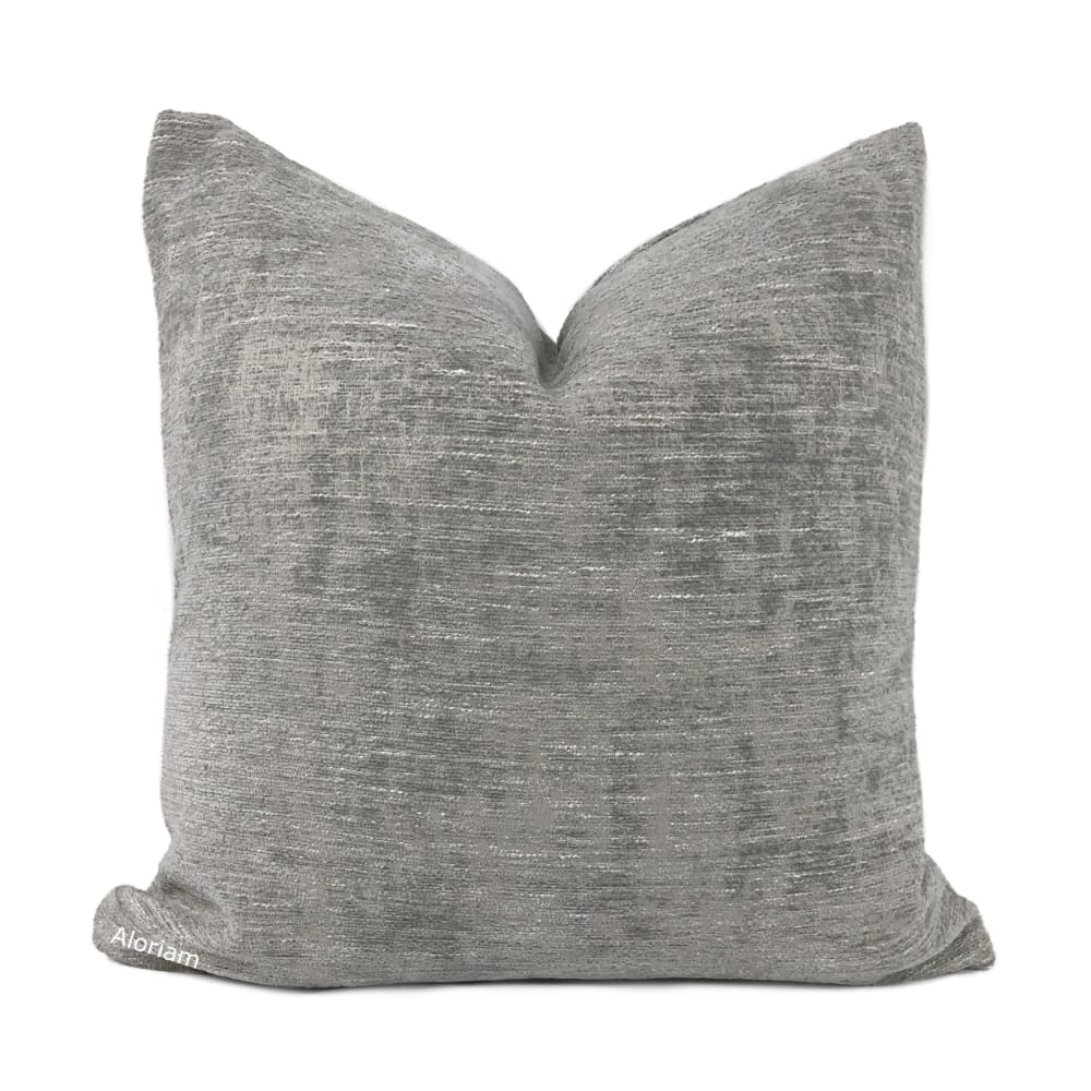Knox Elephant Gray Slub Textured Chenille Pillow Cover - Aloriam