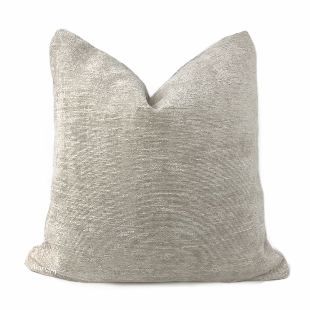 Knox Limestone Slub Textured Chenille Pillow Cover - Aloriam